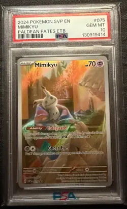 2024 Pokemon SVP EN - Paldean Fates ETB Promo - Mimikyu - 075 - PSA 10 - Image 1