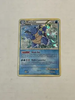 Pokemon TCG Blastoise 13/95 Unleashed Cracked Ice Holo Rare 2010 *DMG* - Image 4