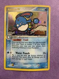Azumarill 1/109 ex Team Rocket Returns Reverse Holo Stamped Pokemon LP - Image 1