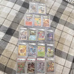Pokemon Graded Card Lot Charizard Mewtwo Celebi 18 Holo Ultra Rare Art Rare Sets - Image 1