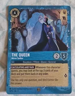 Disney Lorcana The Queen Mirror Seeker Glimmer Foil Promo Card - Image 1
