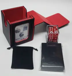 Deck Box Commander 100+ - 16mm Dice - Sleeves - Dice Bag - MTG - BLACK/RED - Image 1