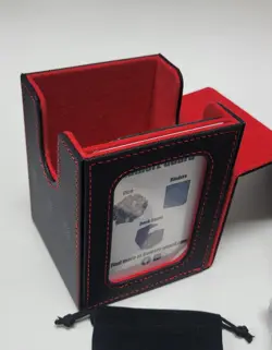 Deck Box Commander 100+ - 16mm Dice - Sleeves - Dice Bag - MTG - BLACK/RED - Image 2