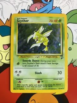 Scyther 17/130 Base Set 2, Pokemon TCG, Holo Rare, LP-MP - Image 1