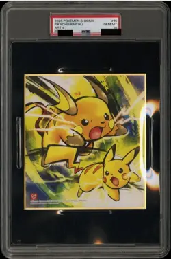 Pokemon Center - 2020 SHIKISHI ART 4 #15 Pikachu & Raichu 🔥 PSA 10 Low Pop - Image 1
