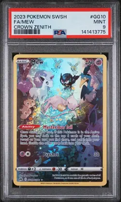 Pokemon Mew Crown Zenith Galarian Gallery Full Art #GG10 PSA 9 - Image 1