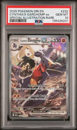 2025 POKEMON DRI EN-DESTINED RIVALS #232 CYNTHIA'S GARCHOMP EX PSA 10 - Image 1
