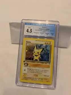 Pokemon 2000 Neo Genesis Pichu 1st Edition Holo 12/111 | CGC 4.5 + Sub Grades - Image 1
