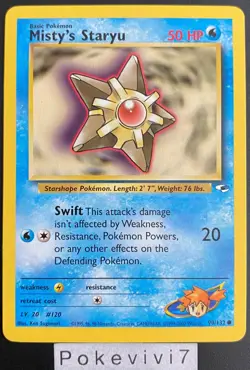 Carte Pokemon MISTY'S STARYU 90/132 GYM HEREOS Wizards English OCCASION - Image 1