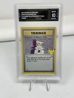 GMA 10 GEMMINT 2021 Pokemon Celebrations IMPOSTER PROFESSOR OAK #73 Holo Not PSA - Image 1