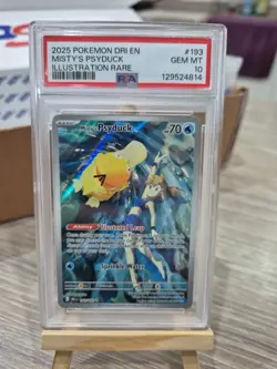 Pokemon 2025 Mistys Psyduck Illustration Rare #193 PSA Gem 💎 MINT 10 - Image 3