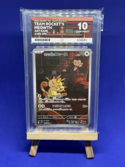 Pokemon TCG Team Rocket's Meowth 109/098 Glory of Team Rocket Ace 10 Gem Mint - Image 1
