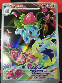 POKEMON MEGA EVOLUTION! IVYSAUR! ILLUSTRATION RARE! 134/132 NM/LP - Image 1