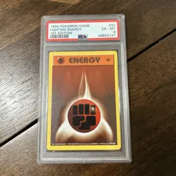1999 POKEMON GAME FIGHTING ENERGY 1ST EDITION #97 PSA 6 EX BASE SET - Image 1