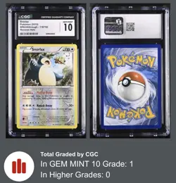 2015 Pokemon XY Breakthrough 118 Snorlax Reverse Foil CGC 10 Pop 1 with CGC - Image 1