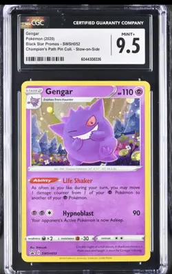 Gengar SWSH052 CHAMPION'S PATH Black Star Promo Pokemon HOLO - CGC 9.5 MINT+ - Image 1