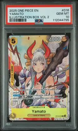 2025 ONE PIECE PROMOS ILLUSTRATION BOX VOL.2 #016 YAMATO PSA 10 - Image 1