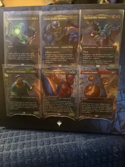 MTG Marvel Spider-Man Scene FOIL Borderless NM 6 Card Set Venom Green Goblin - Image 1