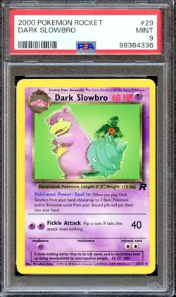 PSA 9 Dark Slowbro Team Rocket 29/82 Unlimited Pokemon Card Non Holo MINT - Image 1