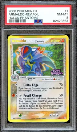 PSA 8 Armaldo EX Reverse Foil Holon Phantoms 1/110 Pokemon Card NEAR MINT - Image 1