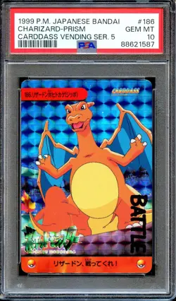 PSA 10 Charizard #186 PRISM Carddass Vending Bandai Japanese Pokemon Card MINT - Image 1