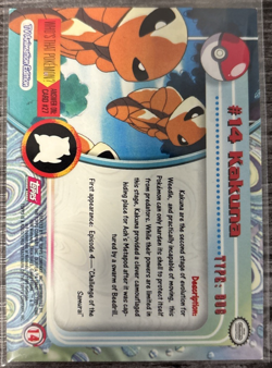 Kakuna #14 Topps TV Animation Edition Series 1 Pokemon Card Red Topps Logo HP - Image 2