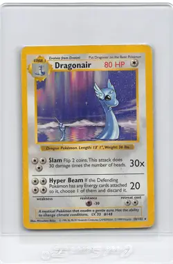 DRAGONAIR 18/102 - SHADOWLESS Base Set Rare - VINTAGE WOTC POKEMON CARD - MP/HP - Image 1