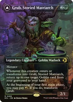 NM Borderess Foil Grub, Storied Matriarch, MTG, Lorwyn Eclipsed, Magic, 289 - Image 1