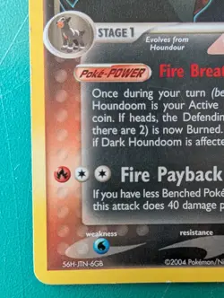 2004 Pokemon EX Team Rocket Returns Dark Houndoom #37/109 LP - Image 5