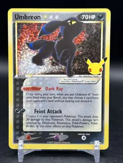 Umbreon Gold Star 17/17 Celebrations: Classic Collection Holo Pokemon English NM - Image 1