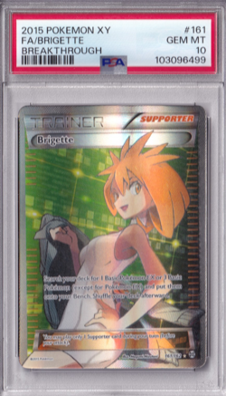 2015 Pokemon XY Breakthrough FA Brigette 161 PSA 10 - Image 1
