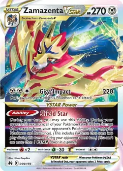 Zamazenta VSTAR 099/159 Crown Zenith Pokemon TCG NM - Image 1