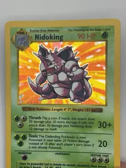 Pokemon TCG Nidoking Shadowless Base Set Holo 11/102 WOTC Rare 1999 LP - Image 3