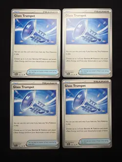 4x Pokemon TCG Glass Trumpet 135/142 - S&V Stellar Crown SCR Trainer Playset - Image 1