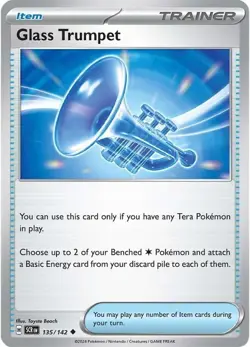 4x Pokemon TCG Glass Trumpet 135/142 - S&V Stellar Crown SCR Trainer Playset - Image 3