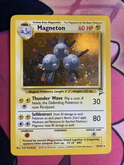 Pokemon TCG - Magneton 9/130 Holo Base Set 2 LP - SWIRL - Image 1