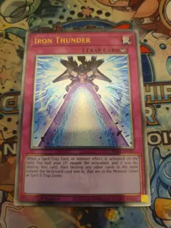 Yu-Gi-Oh! Iron Thunder PHNI-EN080 1st Edition Quarter Century Secret Rare - Image 1