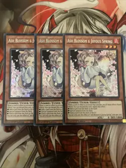 YUGIOH ASH BLOSSOM & JOYUS SPRING RA04-EN025 SECRET RARE x3 PLAYSET - Image 1