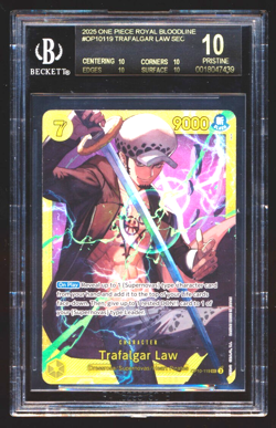 Trafalgar Law One Piece OP-10 Royal Blood SEC Secret Rare BGS 10 Black Label - Image 1