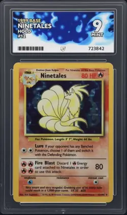 Ninetales Base Set Holo 12/102 ACE GRADED 9 MINT Pokemon Card - Image 1