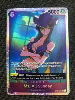One Piece (Ms. All Sunday | Nico Robin) OP04-064 SR Rare Card English EN CCG - Image 2