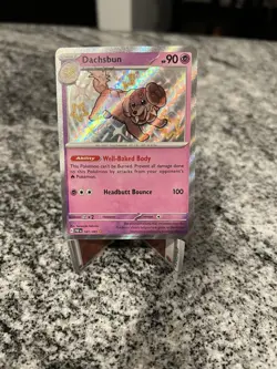 Pokemon TCG Shiny Dachsbun Holo Rare Card 161/091 Paldean Fates NM - Image 1