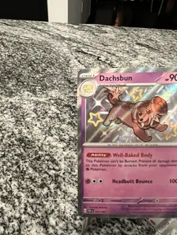 Pokemon TCG Shiny Dachsbun Holo Rare Card 161/091 Paldean Fates NM - Image 2