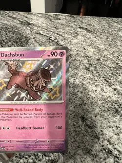 Pokemon TCG Shiny Dachsbun Holo Rare Card 161/091 Paldean Fates NM - Image 3