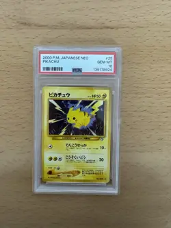 PSA 10 Pikachu 2000 Pokemon Card Japanese Neo #25 GEM MINT - Image 1