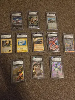Graded Pokemon Card lot 11 graded cards CGC Modern and Vintage - Image 1