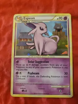 Espeon 2/90 Ungraded CRACKED ICE Undaunted Holo Rare Pokemon Card HG & SS - Image 1