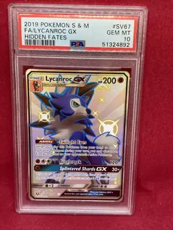 Lycanroc GX SV67 Hidden Fates Full Art PSA 10 Gem Mint 💎 Pokemon Shiny Vault - Image 1