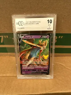 2021 Pokemon TCG 25th Celebrations #16 Zacian V - BCCG GEM MINT 10! - Image 1