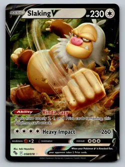 Pokemon Slaking V Ultra Rare Pokemon GO 058/078 NM - Image 1